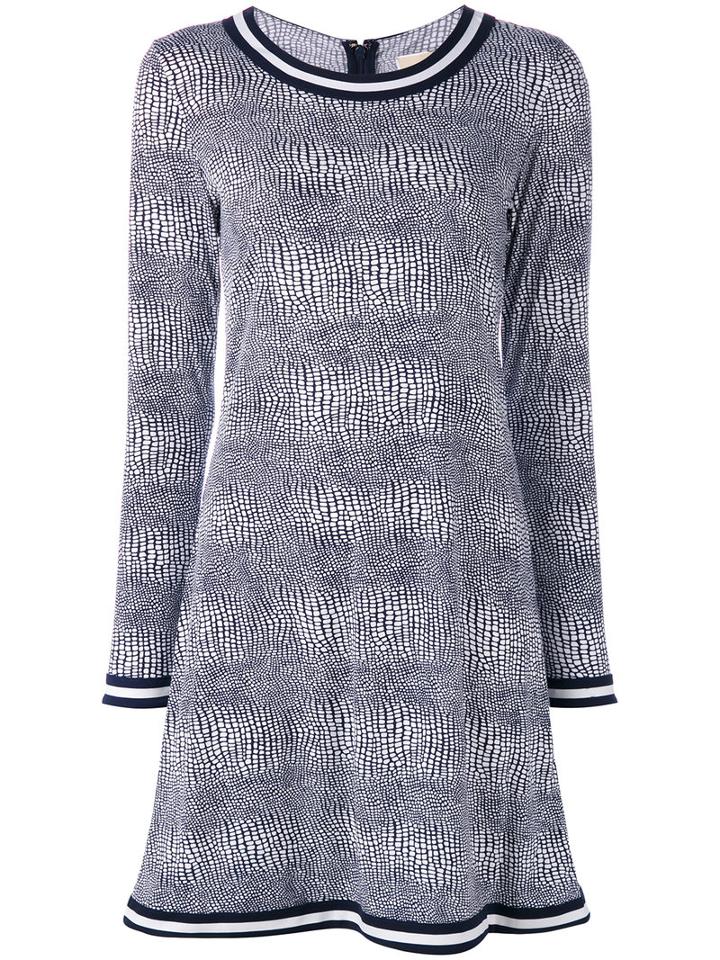 Michael Michael Kors Printed Dress, Women's, Size: Xs, Blue, Polyester/spandex/elastane