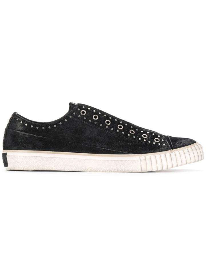 John Varvatos Denim Laceless Sneakers - Black
