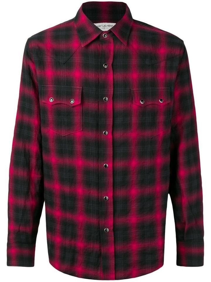 Saint Laurent Check Shirt - Black
