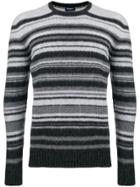 Drumohr Striped Slim-fit Sweater - Grey