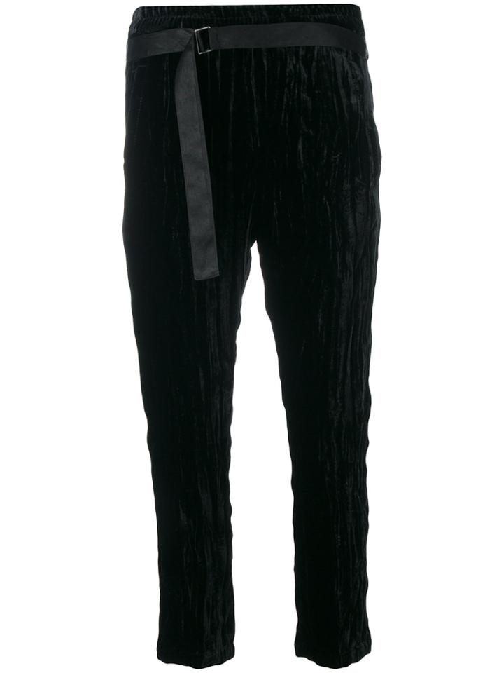 Ann Demeulemeester Crushed Velvet Trousers - Black