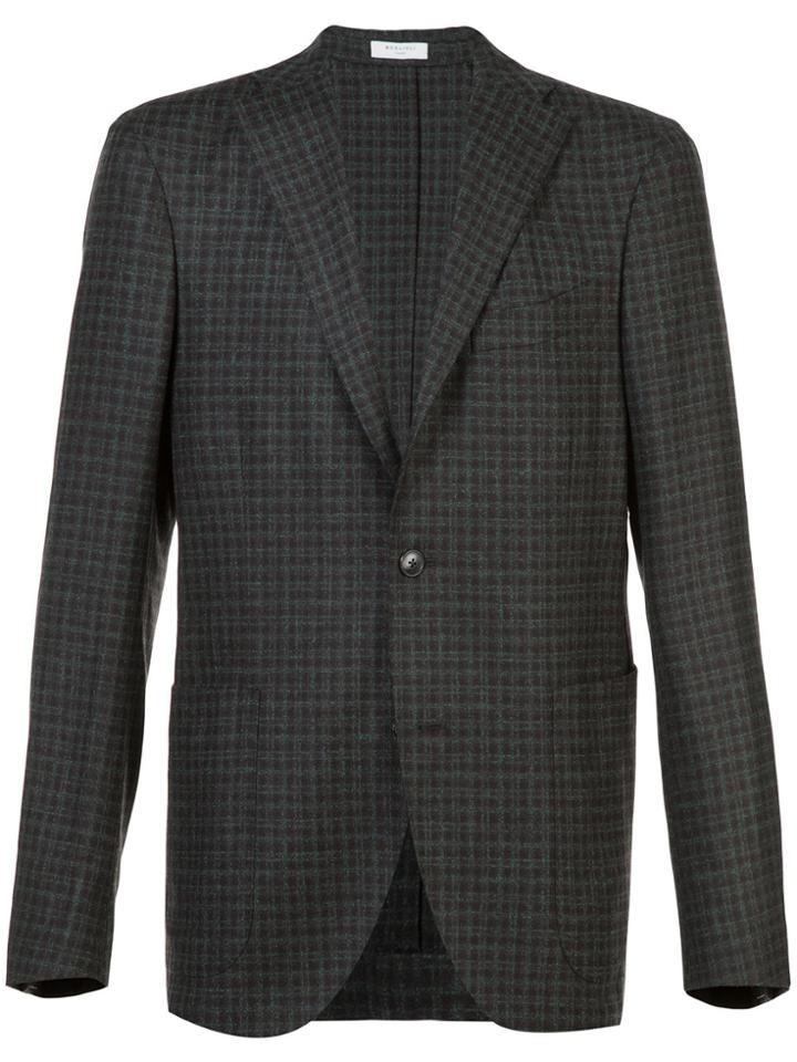 Boglioli Woven Check Blazer - Brown