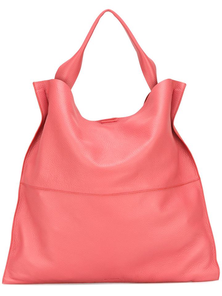 Jil Sander - Square Single Handle Tote - Women - Leather - One Size, Pink/purple, Leather