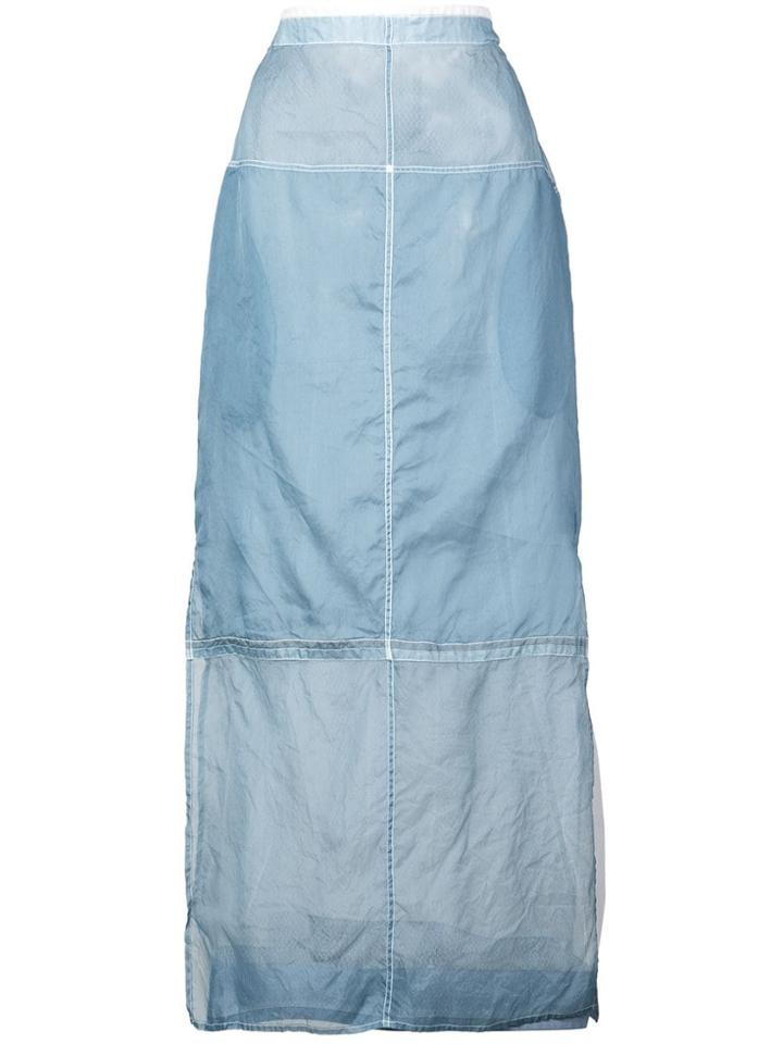 Jil Sander Deconstructed Midi Skirt - Blue
