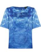 Fernanda Yamamoto Cut Out Detail Blouse, Women's, Size: 40, Blue, Cotton/polyester/spandex/elastane