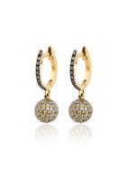 Ileana Makri Diamond Studded Earrings - Metallic