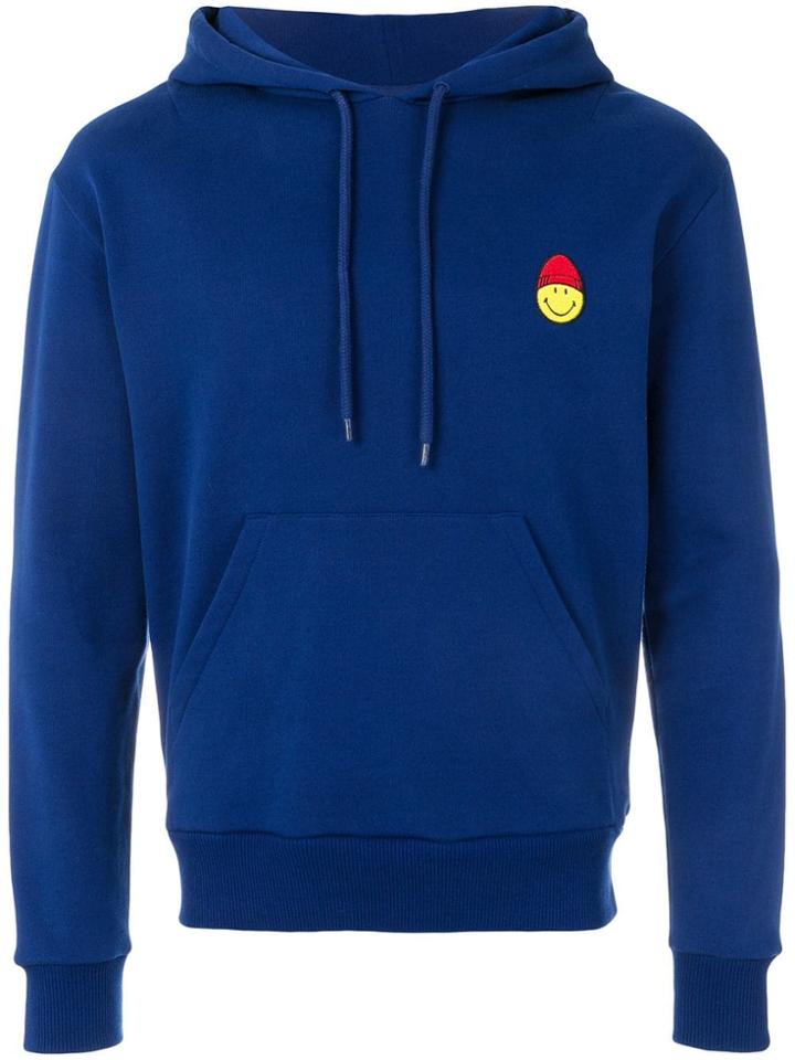 Ami Alexandre Mattiussi Hoodie With Patch Smiley - Blue