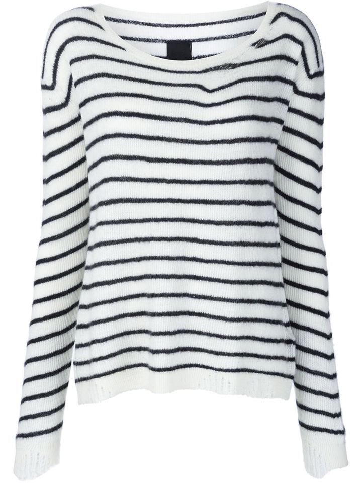 Rta 'charlotte' Striped Sweater, Women's, Size: Small, White, Cashmere