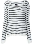 Rta 'charlotte' Striped Sweater, Women's, Size: Small, White, Cashmere