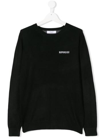 Numero00 Kids Round Neck Sweatshirt - Black