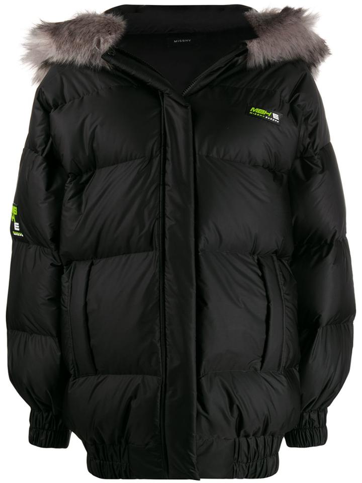 Misbhv Faux Fur Trim Hooded Jacket - Black