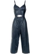 Nk Leather Cropped Jumpsuit - Blue