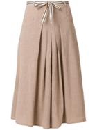 Bellerose Ribbon Detail Pleated Skirt - Brown