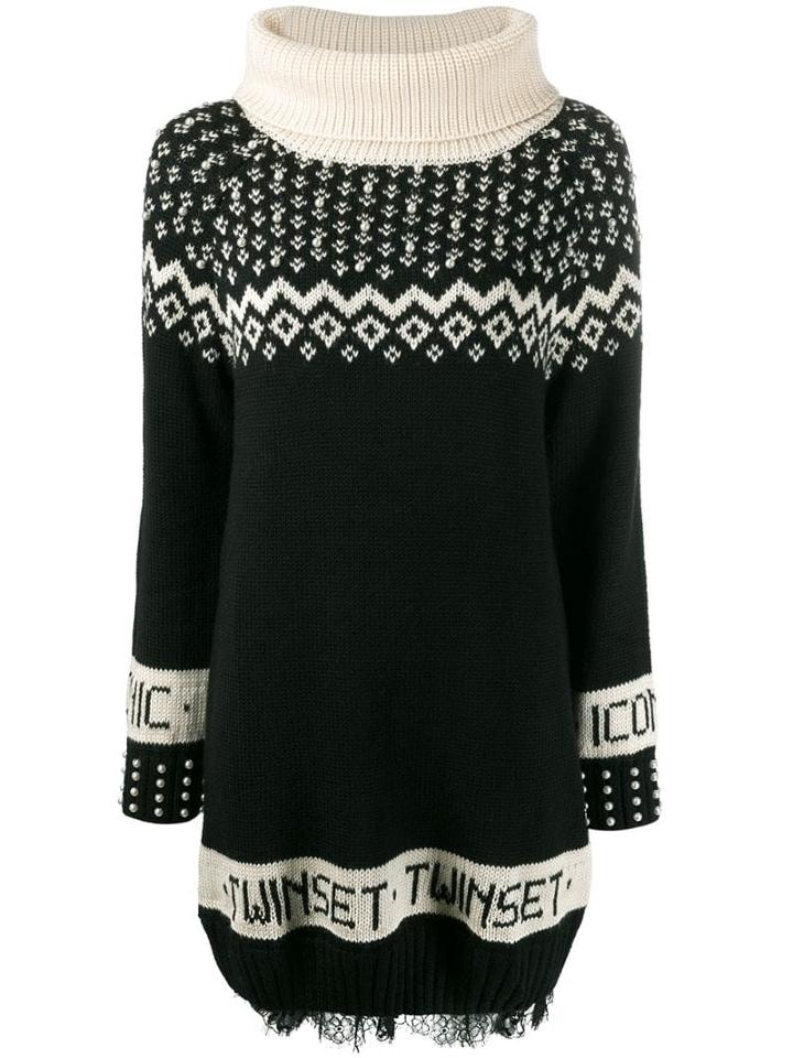 Twin-set Embellished Jumper Dress - Black