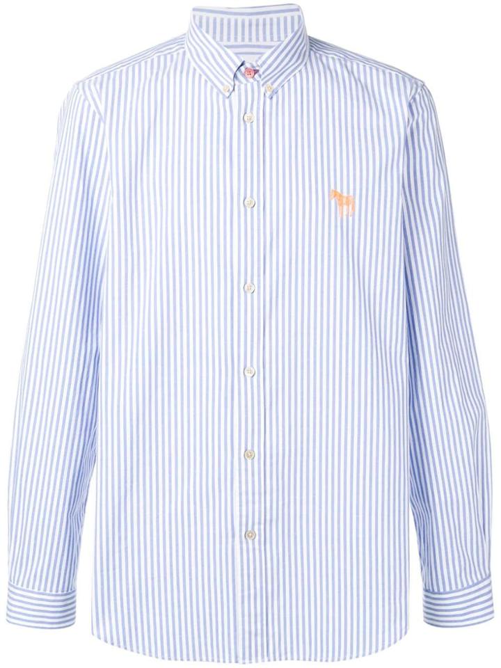 Ps Paul Smith Striped Button-down Shirt - Blue