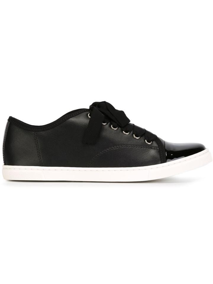 Lanvin Toe Cap Sneakers, Women's, Size: 35, Black, Leather/rubber