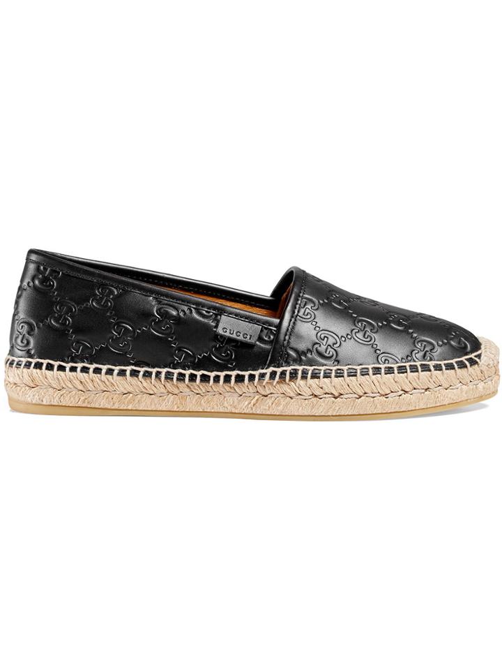 Gucci Gucci Signature Leather Espadrilles - Black