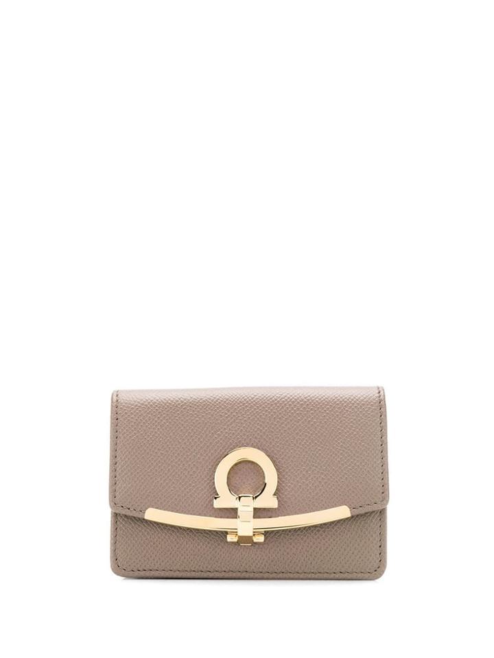 Salvatore Ferragamo Purse With Metallic Details - Neutrals