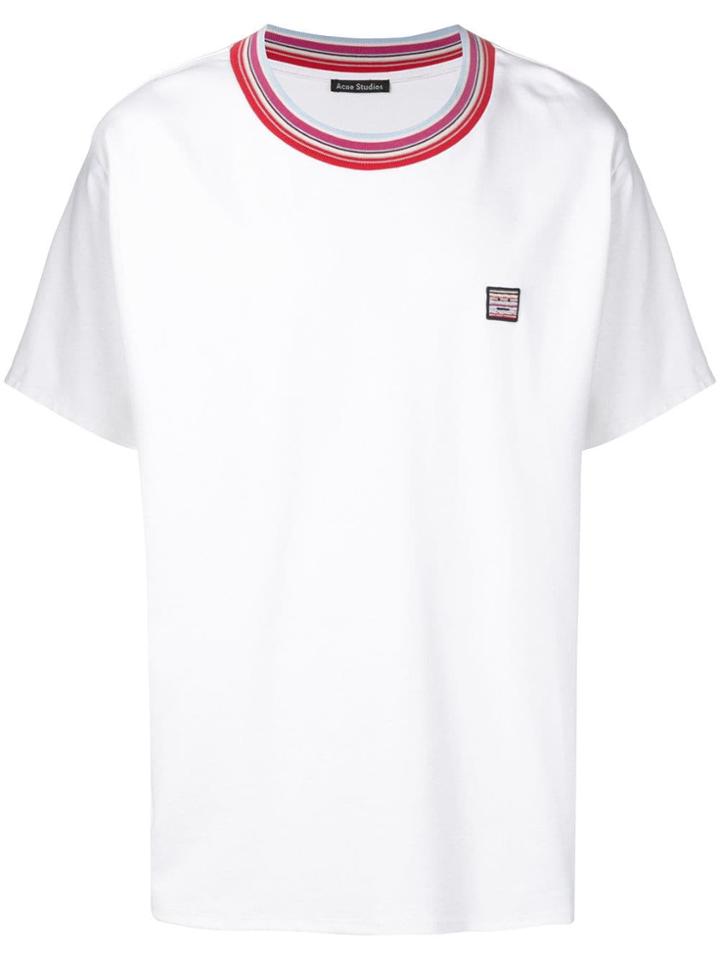 Acne Studios Striped Neckline T-shirt - White