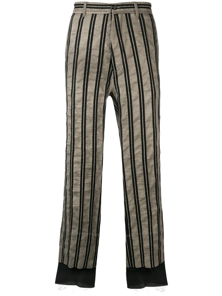 Ann Demeulemeester Striped Flare Trousers - Grey