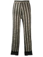 Ann Demeulemeester Striped Flare Trousers - Grey