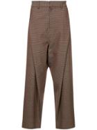 Yoshiokubo Gunclub Check Wide Trousers - Brown