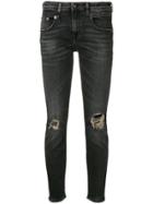 R13 Faded Skinny Jeans - Black