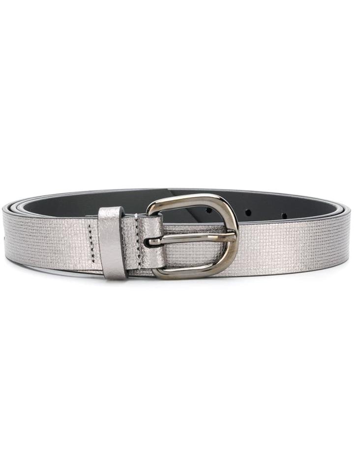 Pinko Textured Belt - Metallic