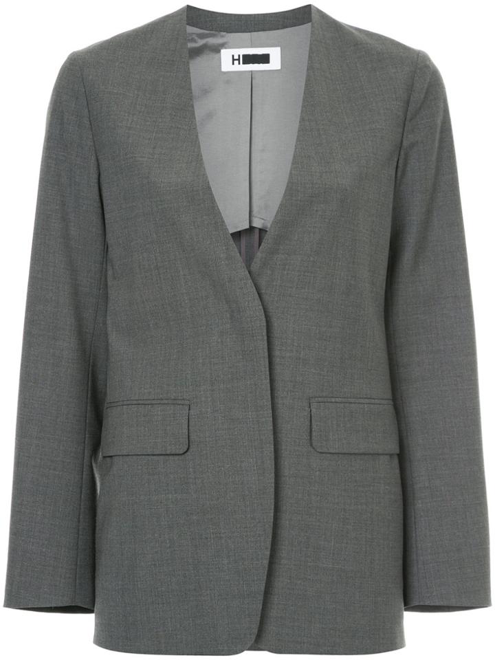 H Beauty & Youth Curved Hem Boxy Blazer - Grey