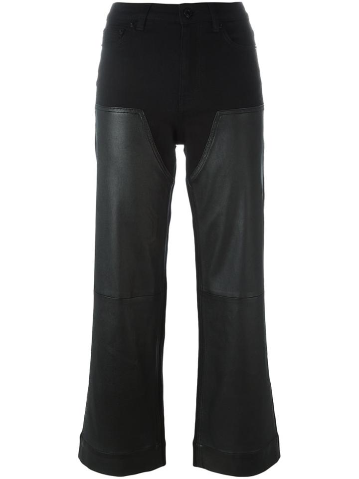 Givenchy Leather Panel Cropped Trousers - Black