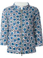 Herno Printed Padded Jacket, Women's, Size: 46, Blue, Feather Down/polyamide/polyester/polyurethane