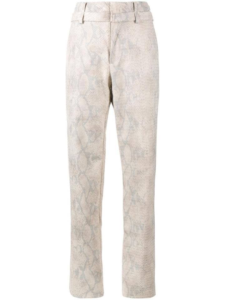 Y / Project Snakeskin Print Trousers, Women's, Size: 46, Nude/neutrals, Cotton/acetate/polyurethane/polyester