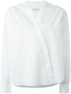 Closed Crossover Front Blouse - White