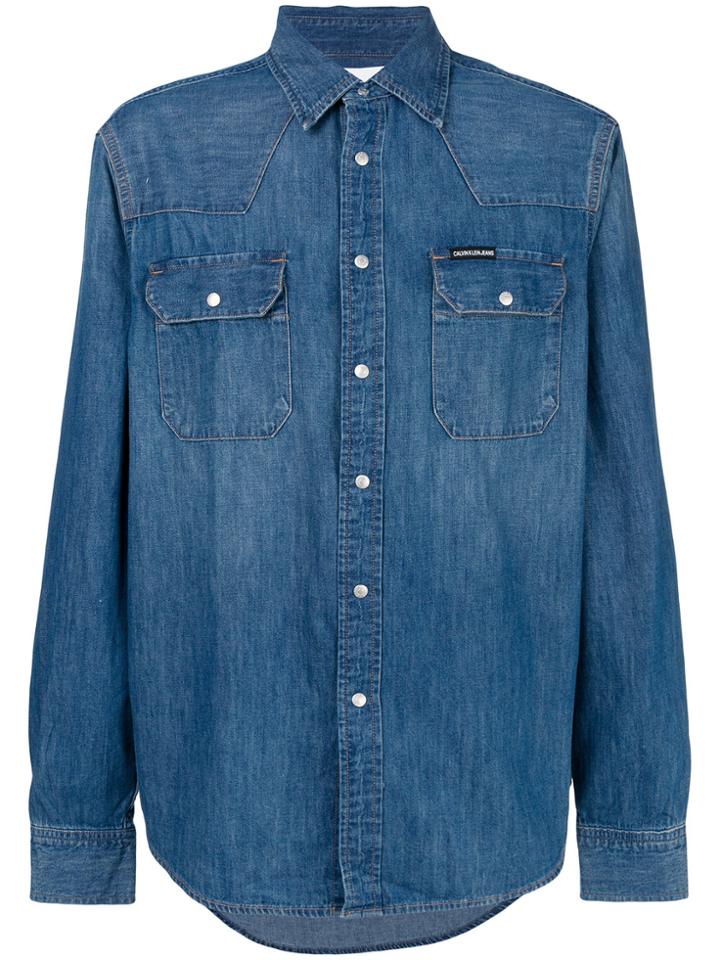 Ck Jeans Classic Button Denim Shirt - Blue