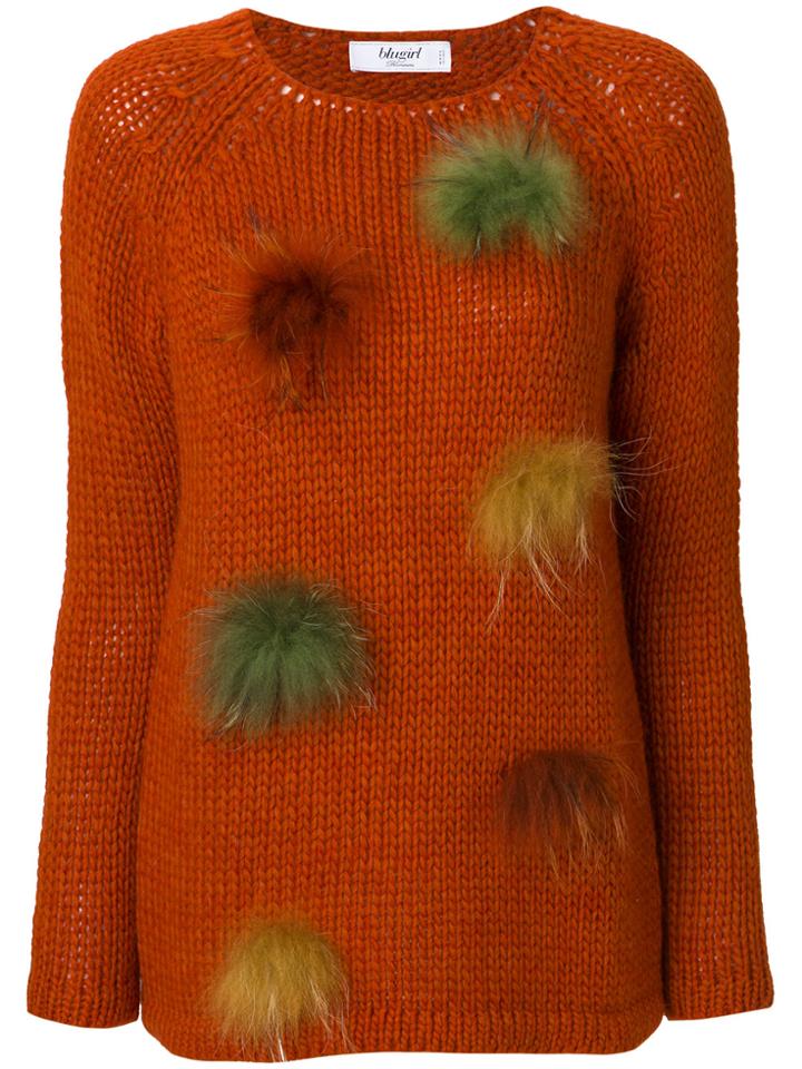 Blugirl Pompom Sweater - Yellow & Orange