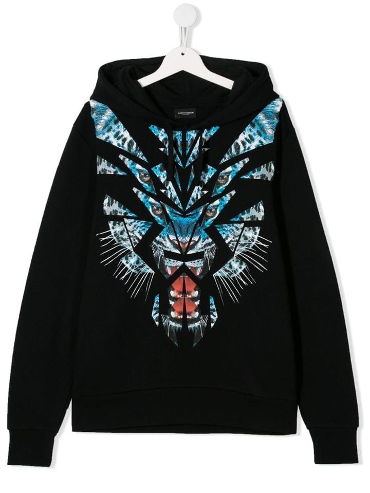 Marcelo Burlon County Of Milan Kids Teen Tiger Graphic Hoodie - Black