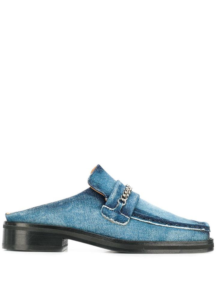 Martine Rose Chain Detail Loafer Mules Shoes - Blue