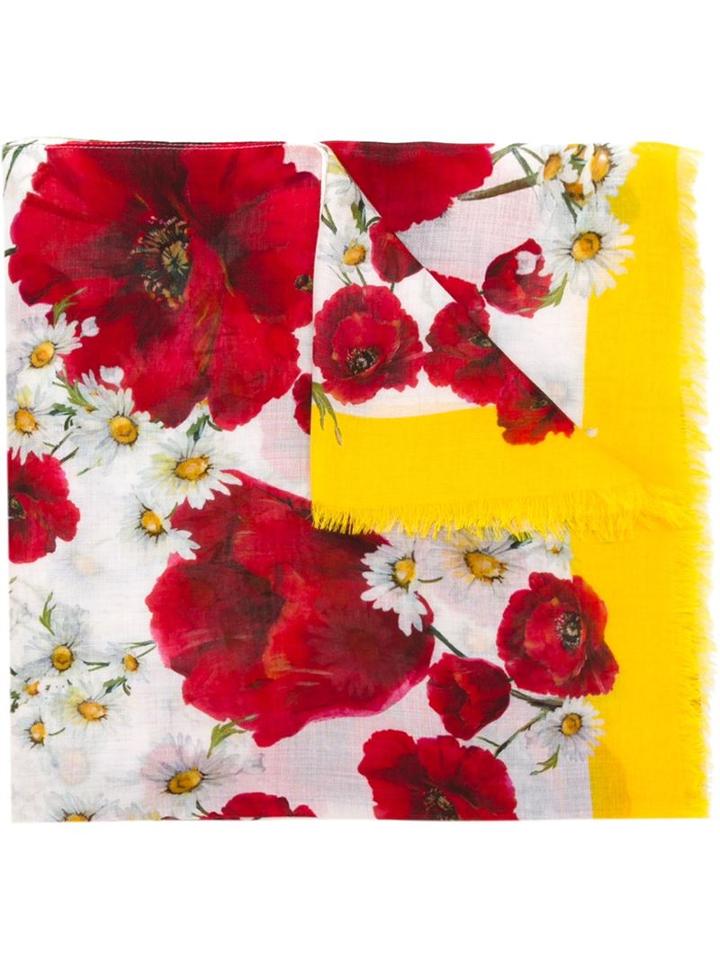 Dolce & Gabbana Poppy & Daisey Print Scarf