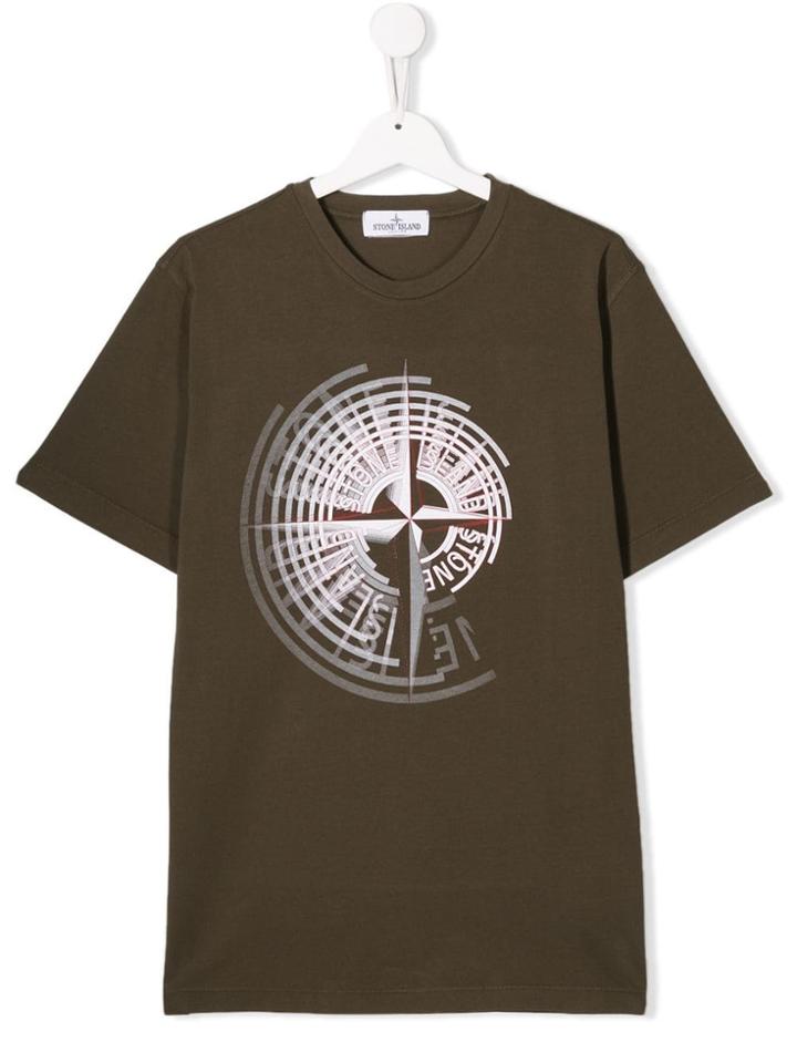 Stone Island Junior Teen Logo Printed T-shirt - Green