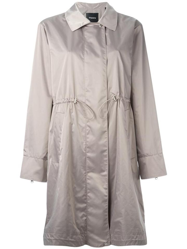 Theory Drawstring Coat, Women's, Size: Medium, Nude/neutrals, Polyester