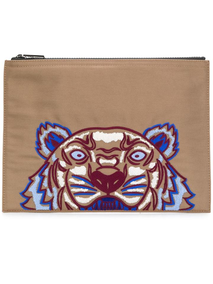 Kenzo Tiger Clutch - Nude & Neutrals