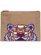 Kenzo Tiger Clutch - Nude & Neutrals