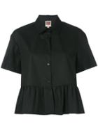 I'm Isola Marras Ruffled Shortsleeved Shirt, Women's, Size: 44, Black, Cotton