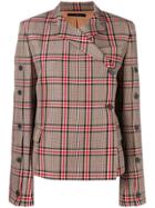 Rokh Checked Button Jacket - Brown