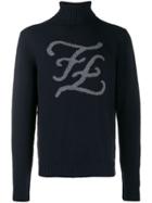 Fendi Karligraphy Logo Jumper - Blue