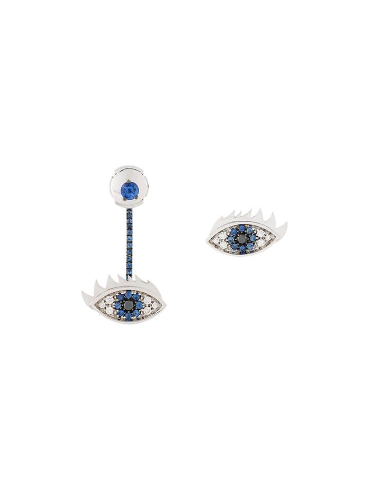 'eyes On Me' Diamond And Sapphire Earrings, Women's, Metallic, Delfina Delettrez