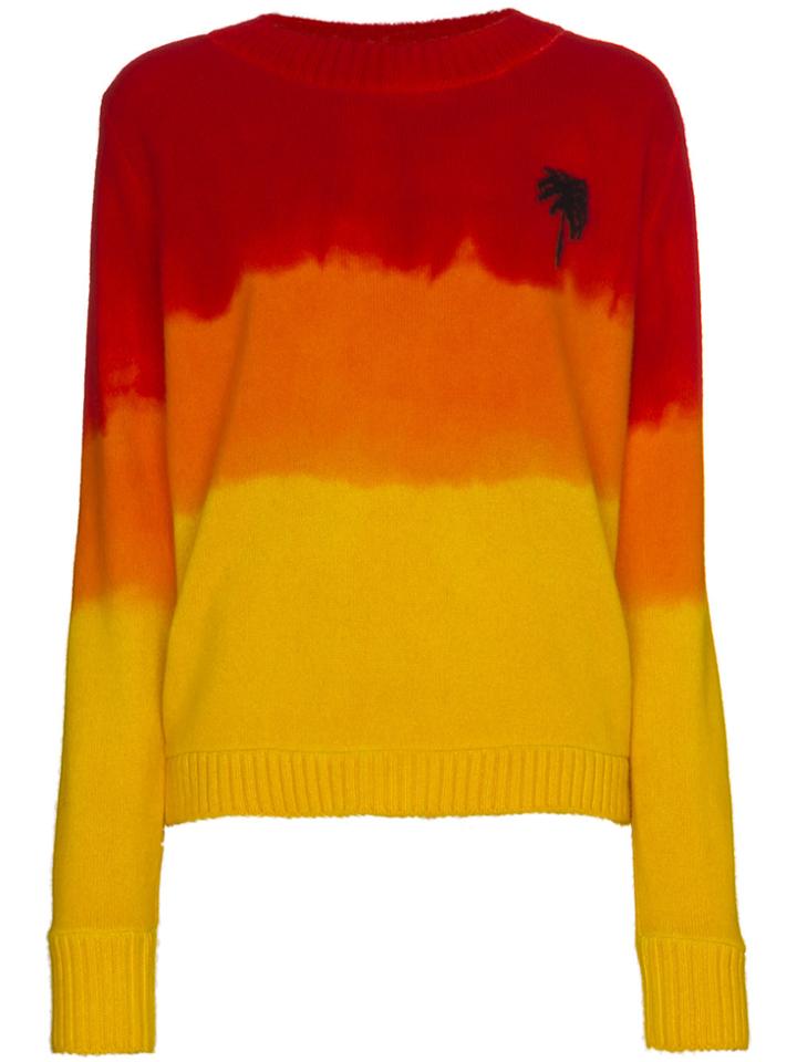 The Elder Statesman Cashmere Palm Motif Jumper - Red