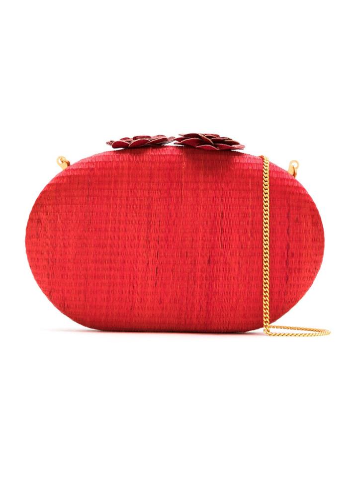 Isla Raffia Clutch - Red