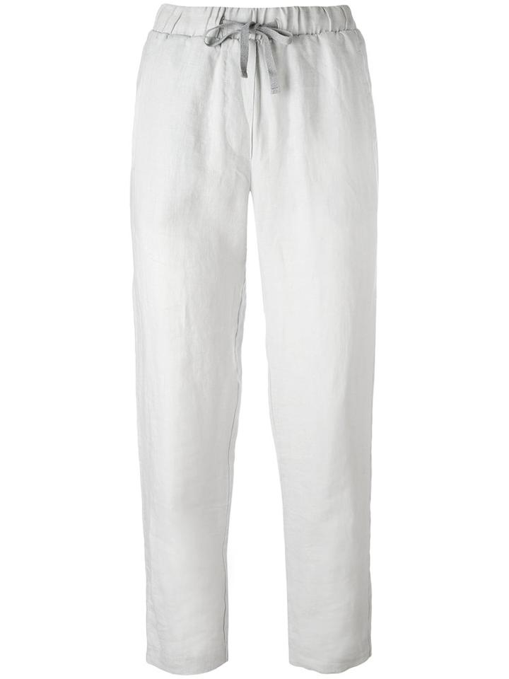 Le Tricot Perugia - Slouched Trousers - Women - Linen/flax - 46, Grey, Linen/flax