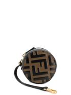Fendi Round Logo Print Purse - Brown